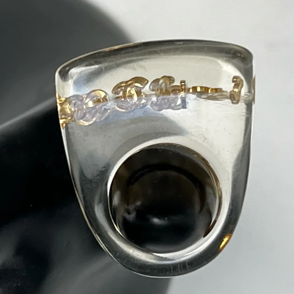 Chanel Lucite Signate Ring